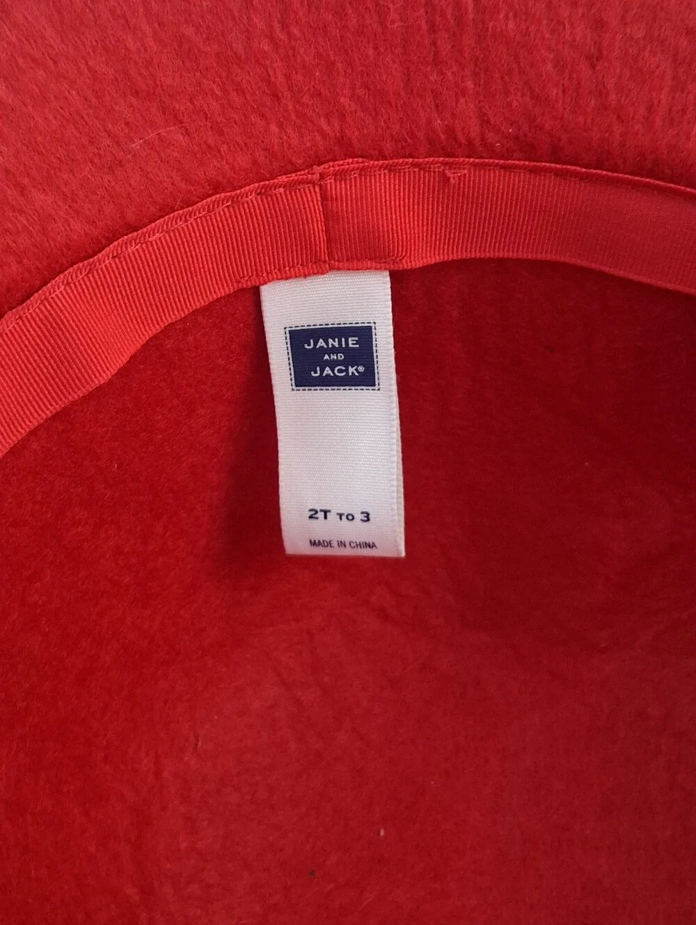 Janie and Jack Red Wool Blend Cloche Bucket Hat 2T/3